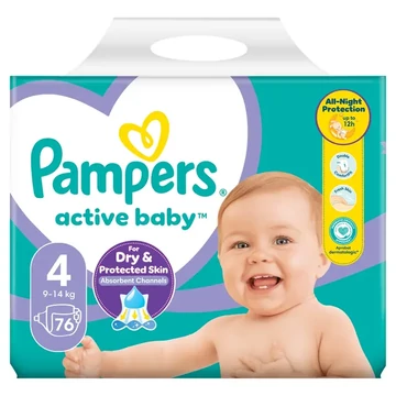 Pampers Active Baby 4-es méret Maxi 76 db 9-14 kg