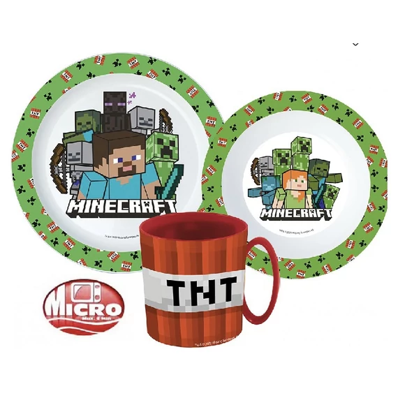 Minecraft étkészlet, micro műanyag szett