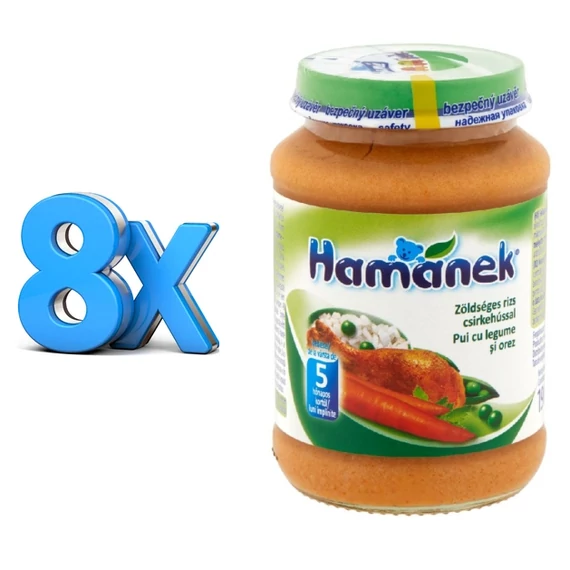 8x HAMANEK BEBIETEL 190.GR 5.HO ZOLDSEGESRIZS-CSIRKEHUS