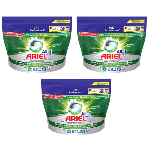 3x Ariel Professional Universal Mosókapszula 60 db  (Bármelyik más akciós kapszulával variálható, kérem üzenetben jelezze)
