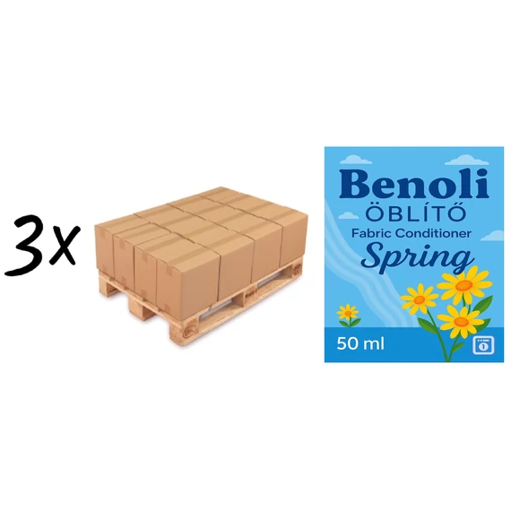 Benoli Öblítő Spring 50 ml, 3 Raklap, 180 doboz, 18.000 darab, 50 ft/darab, Vegyesen is rendelhető.