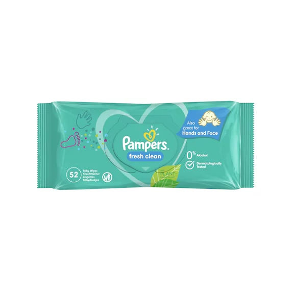 Pampers Fresh Clean Popsitörlő 52 db/cs